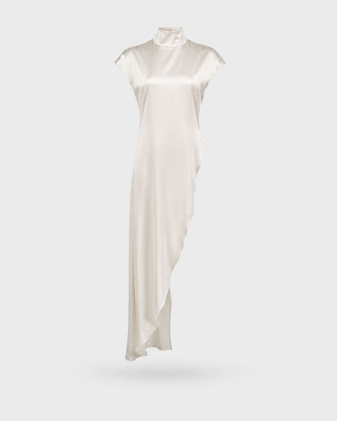 Sienna High-Neck Satin Maxi Dress