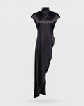 Sienna High-Neck Satin Maxi Dress