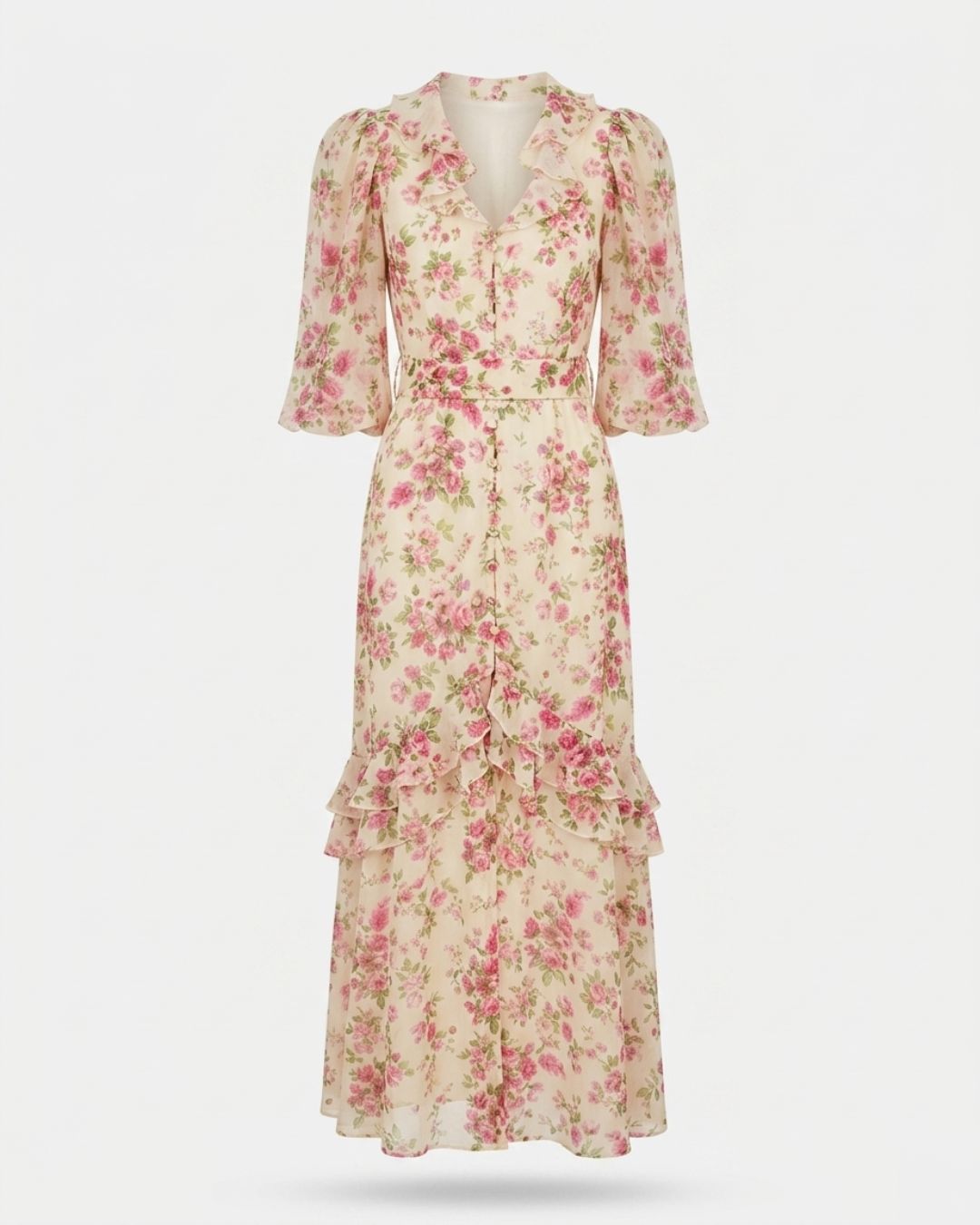 Valencia Sculpted Floral Maxi Dress