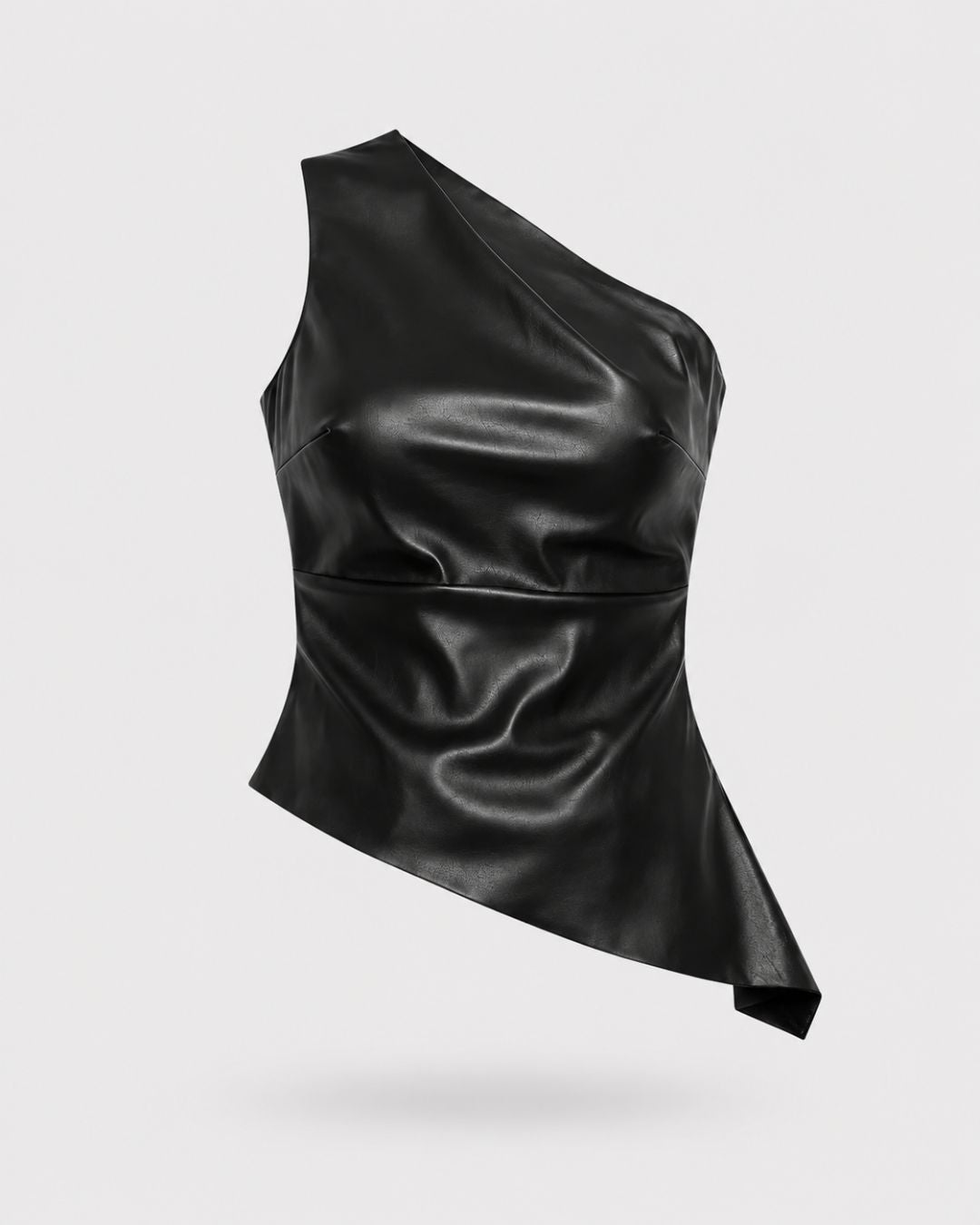 Shoreditch Asymmetric Leather-Form Top