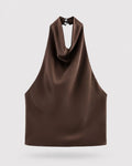 Monaco Silk-Drape Halterneck Top