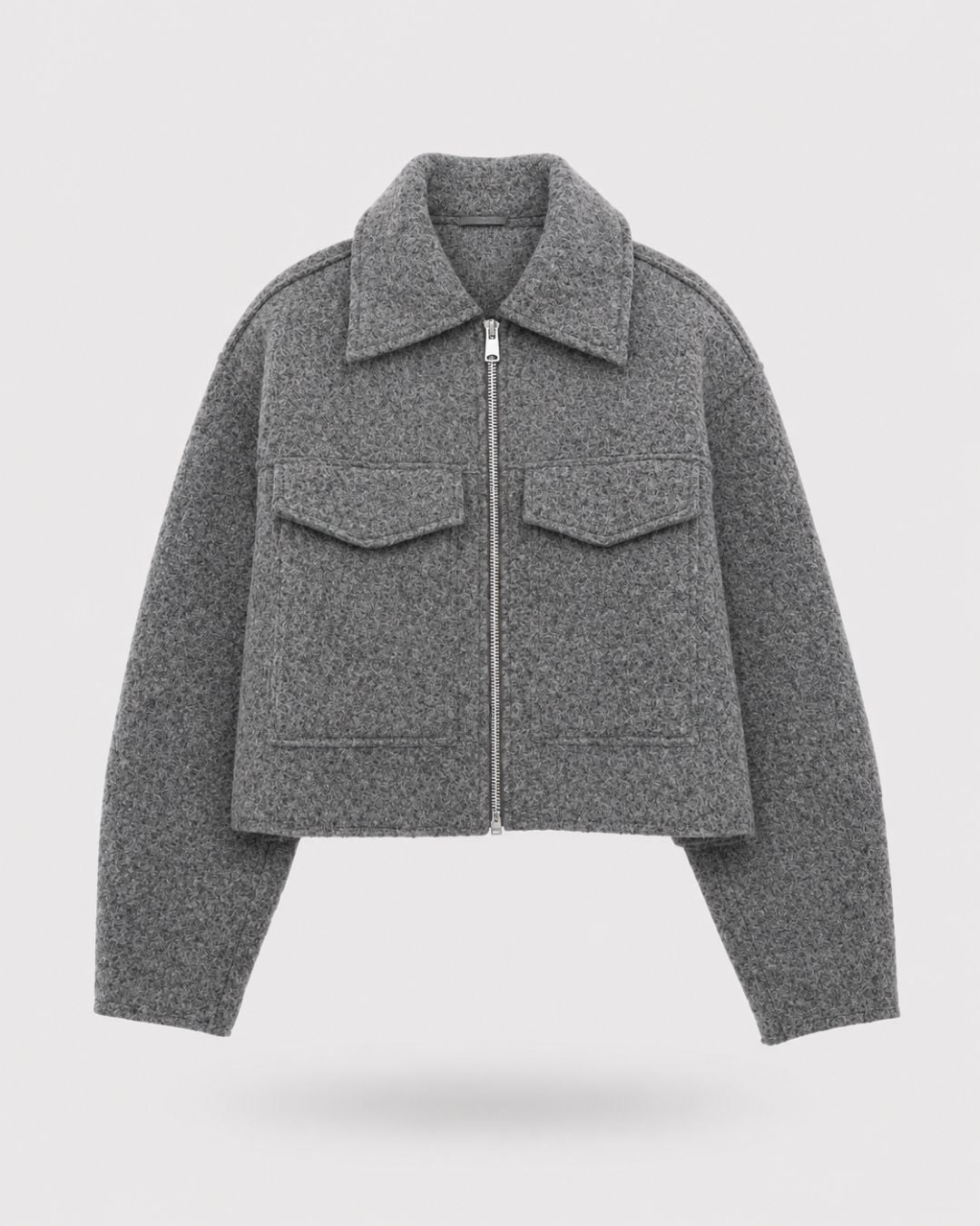 Heritage Wool-Cropped Fleece Jacket
