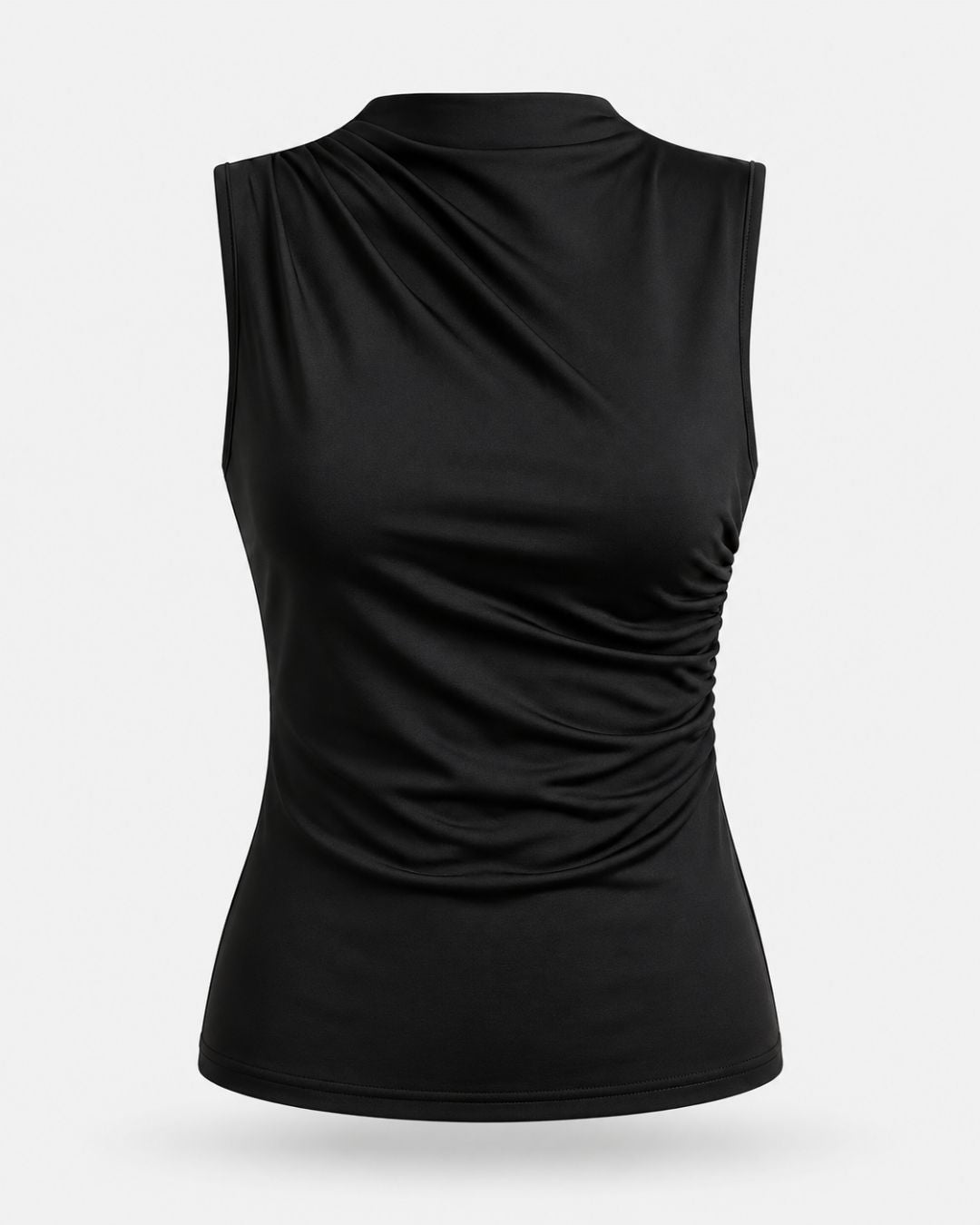 Chelsea Draped High-Neck Top