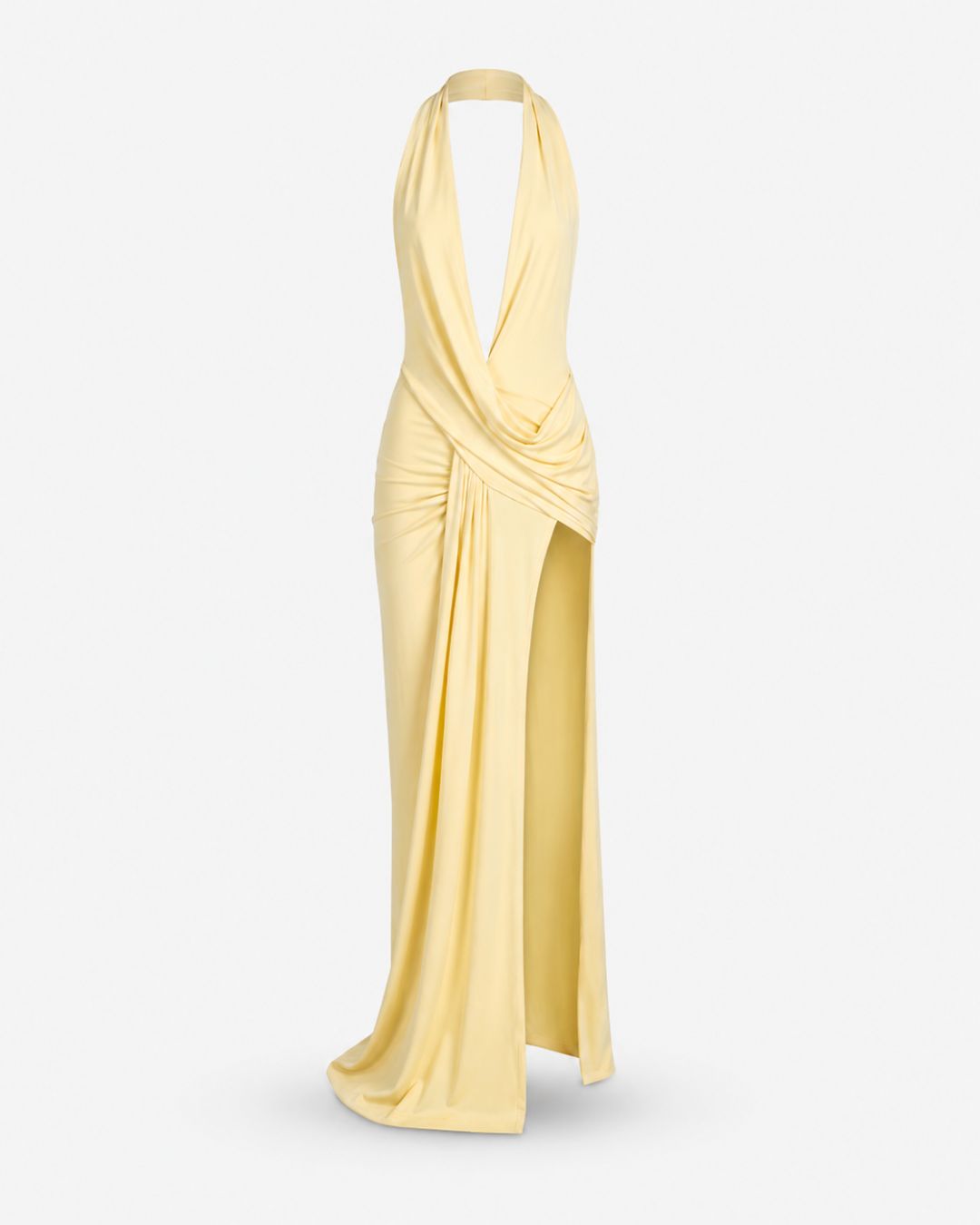 Athena Ruched Halter Gown