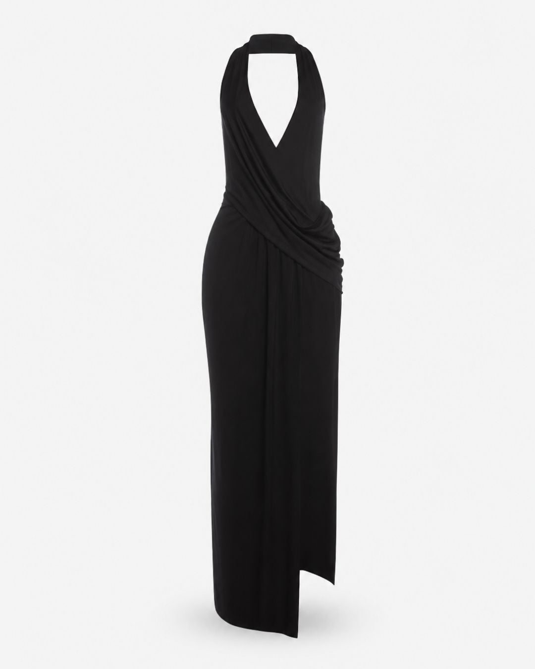 Athena Ruched Halter Gown