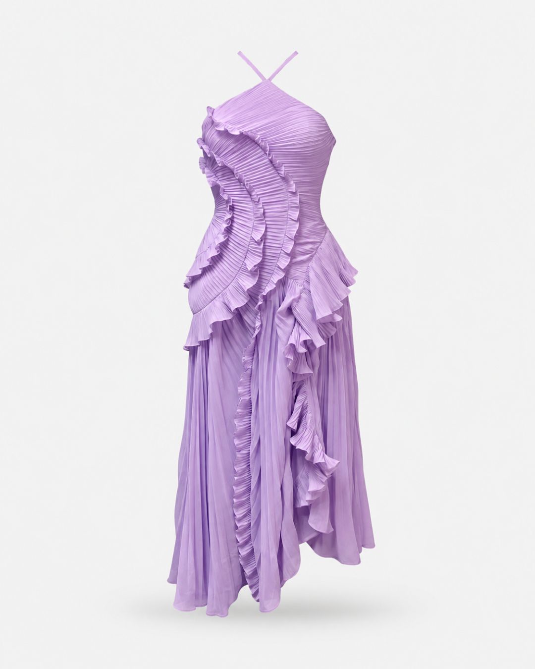 Santorini Pleated Halter Gown