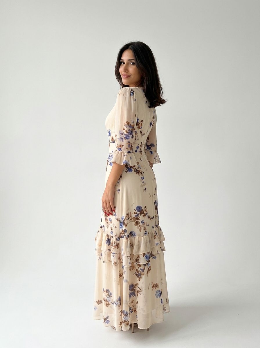 Valencia Sculpted Floral Maxi Dress