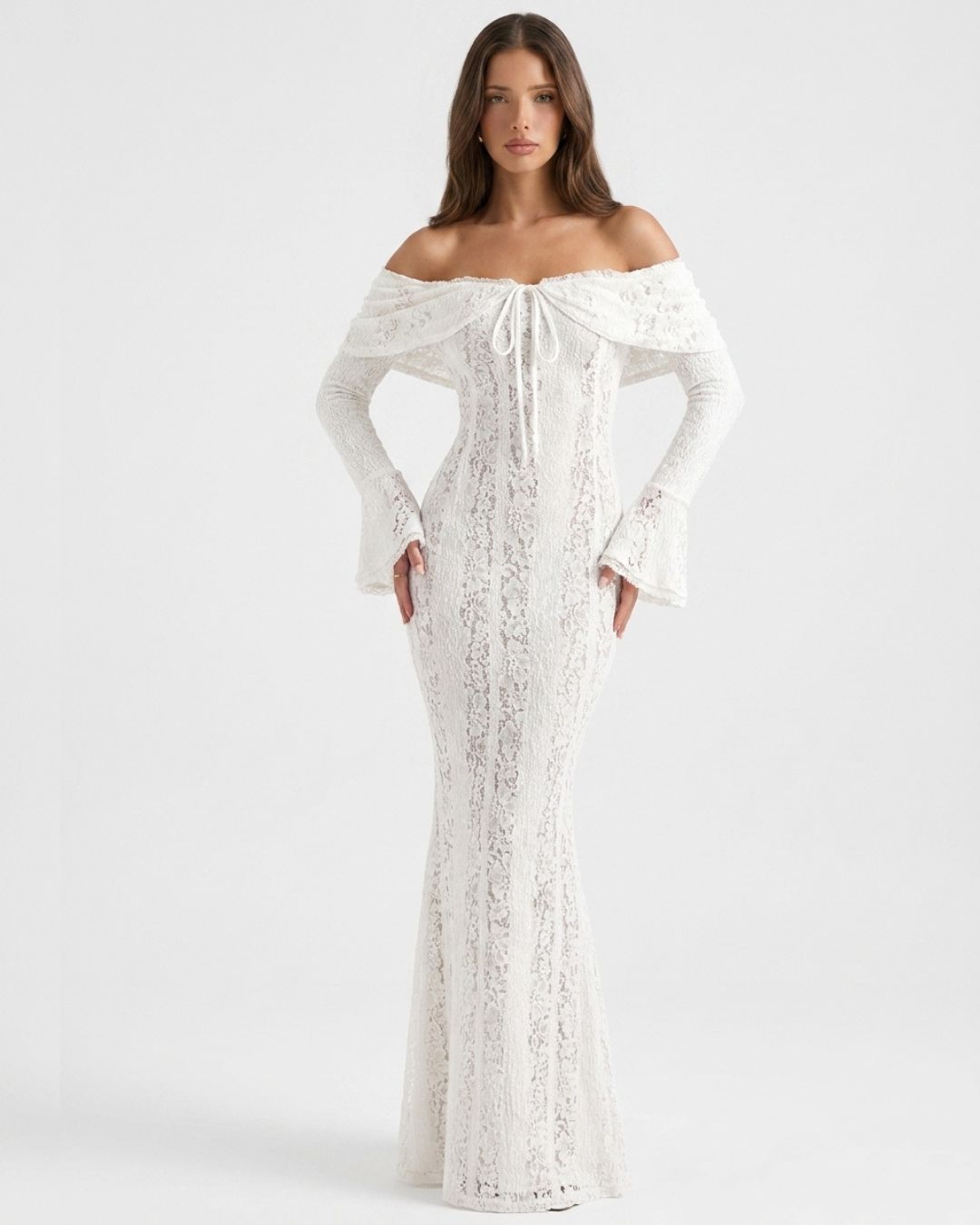 Monaco Draped Off-Shoulder Gown