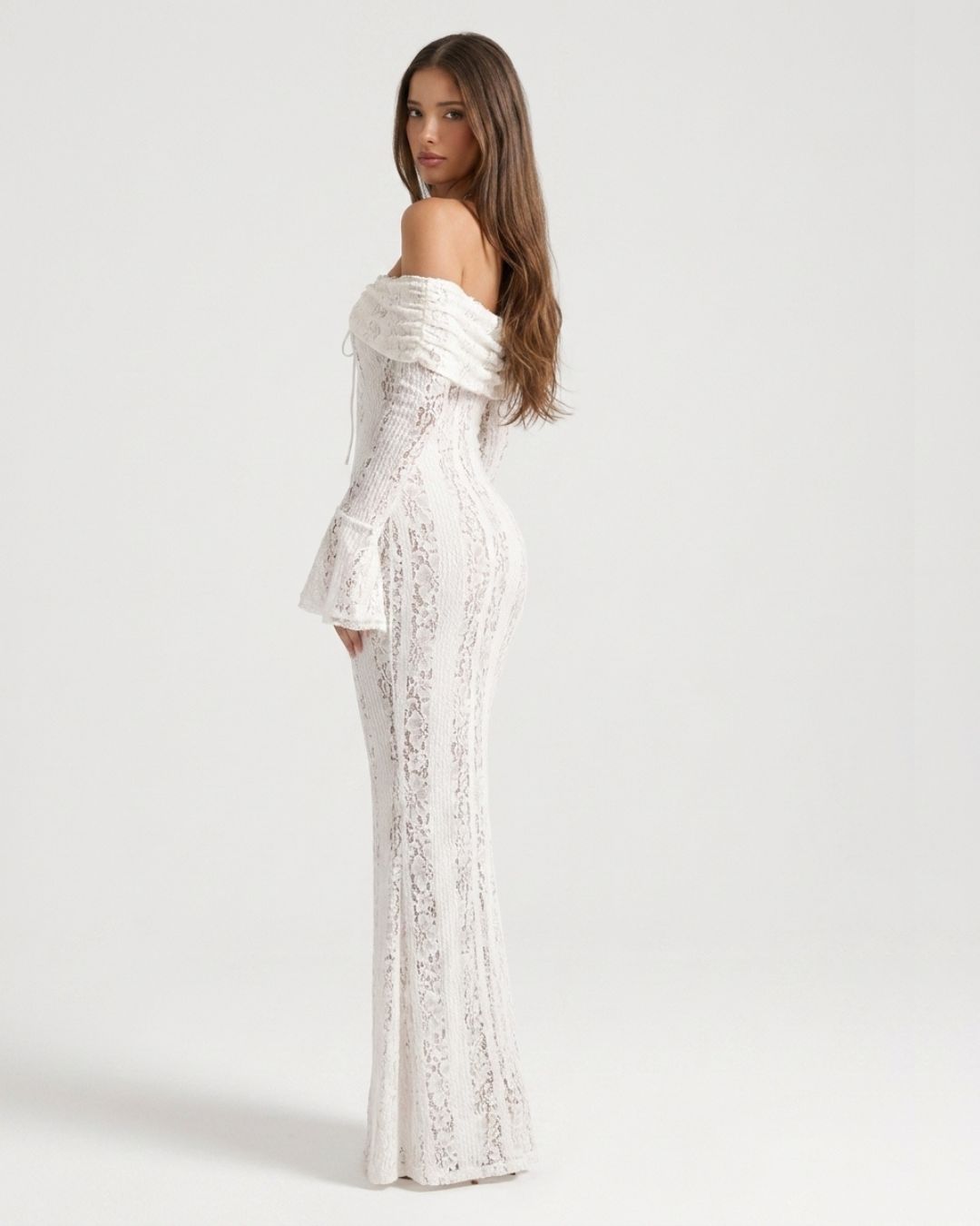 Monaco Draped Off-Shoulder Gown