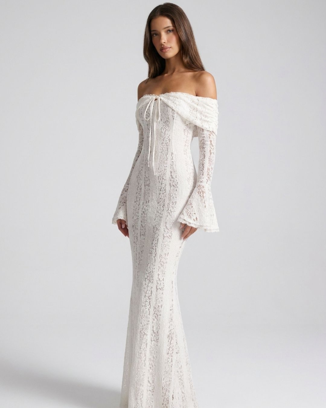 Monaco Draped Off-Shoulder Gown