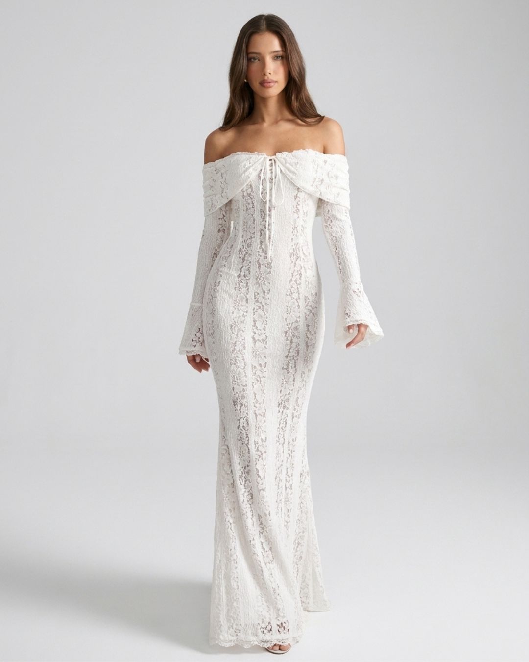 Monaco Draped Off-Shoulder Gown