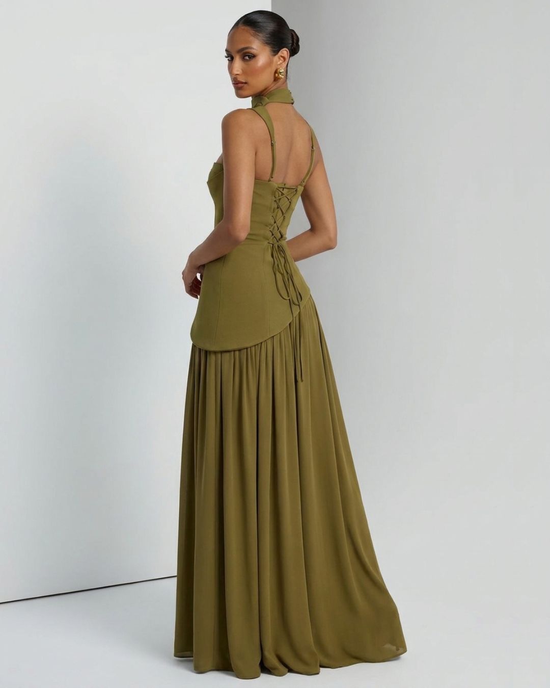 Monaco Scarf-Drape Maxi Dress