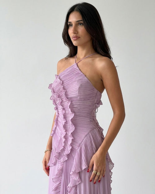 Santorini Pleated Halter Gown