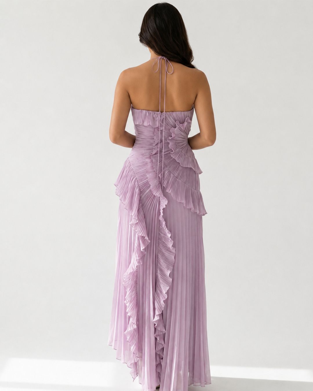 Santorini Pleated Halter Gown
