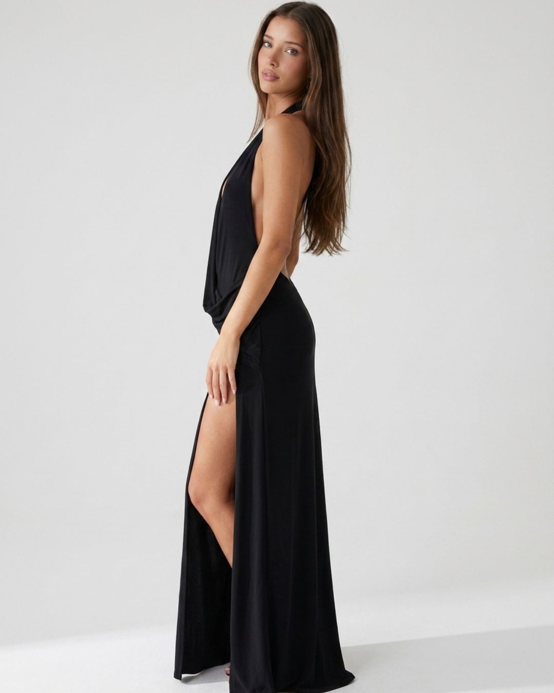 Drape Halter Gown