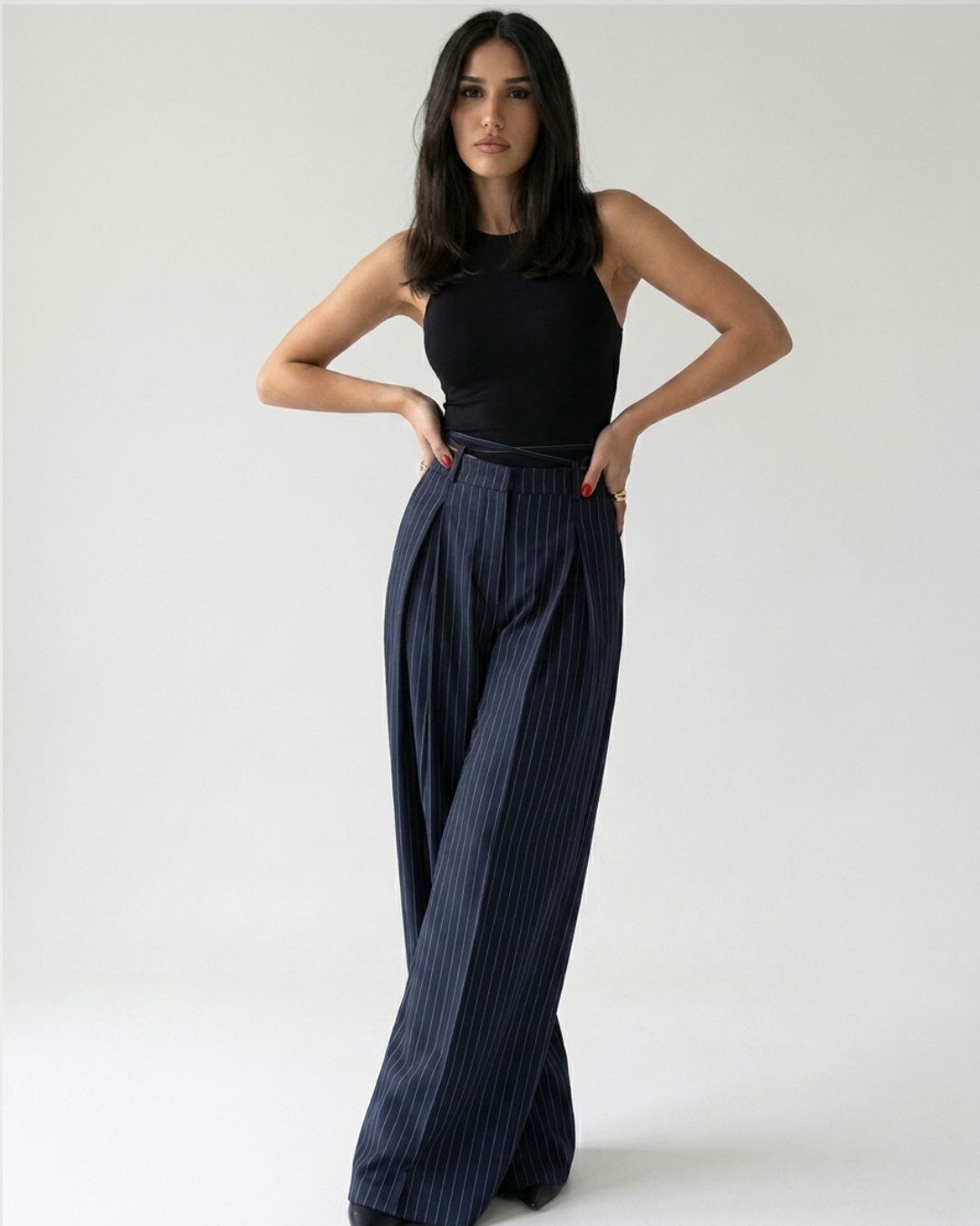 Mayfair Pleated Wide-Leg Trousers