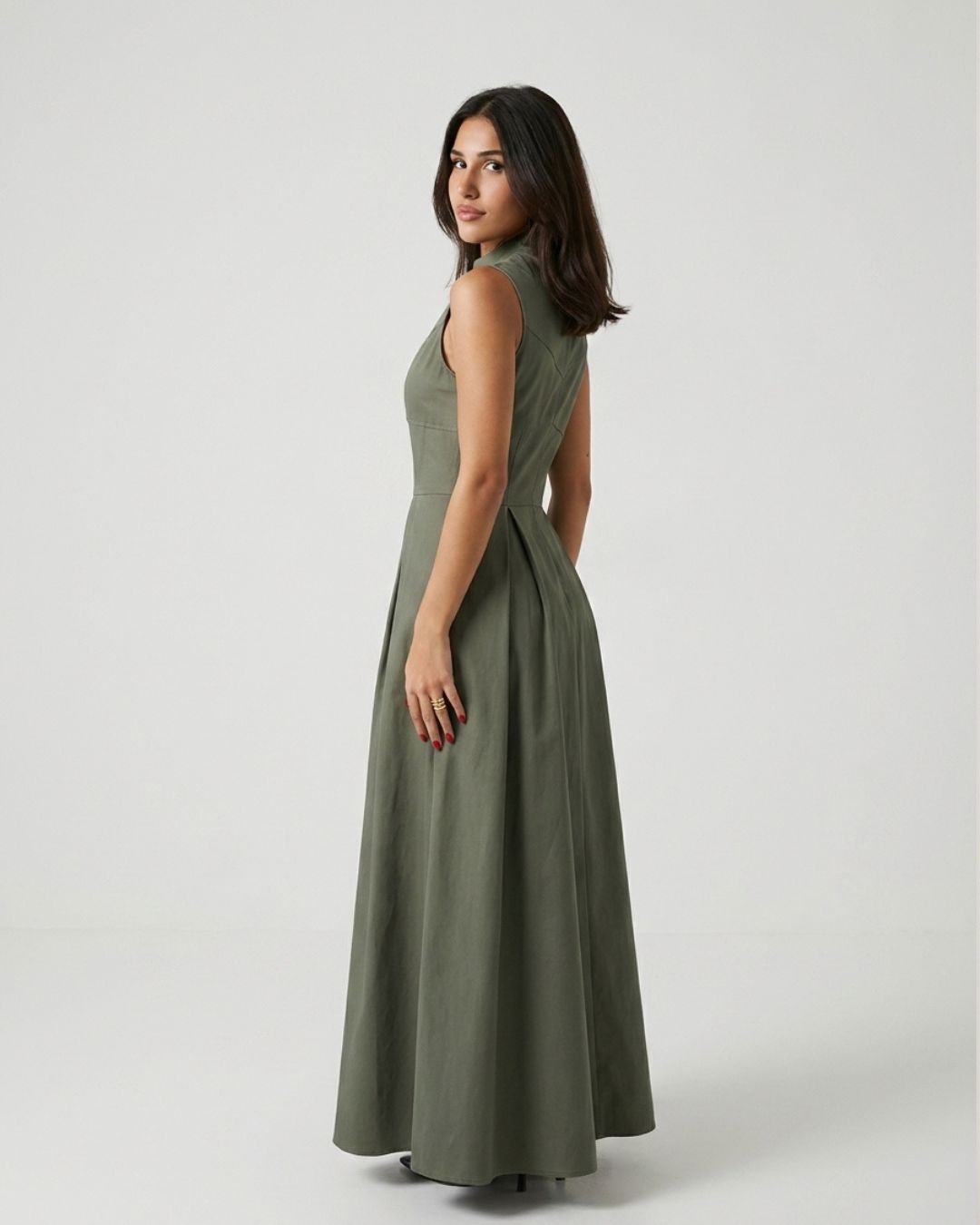 Aldwych Pleated Contour Midi Dress