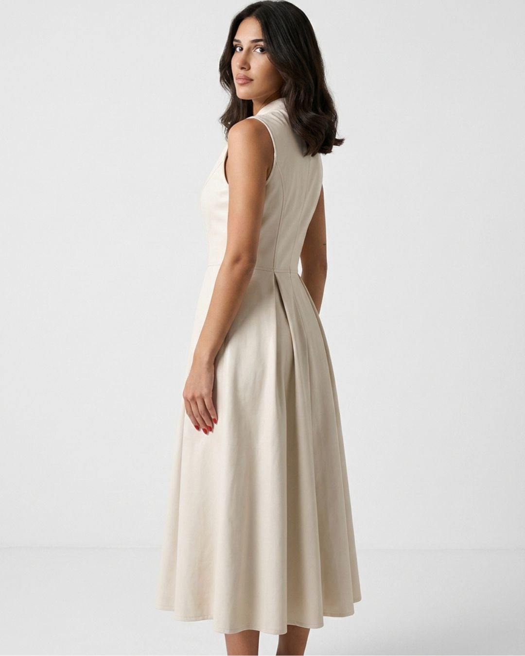 Aldwych Pleated Contour Midi Dress