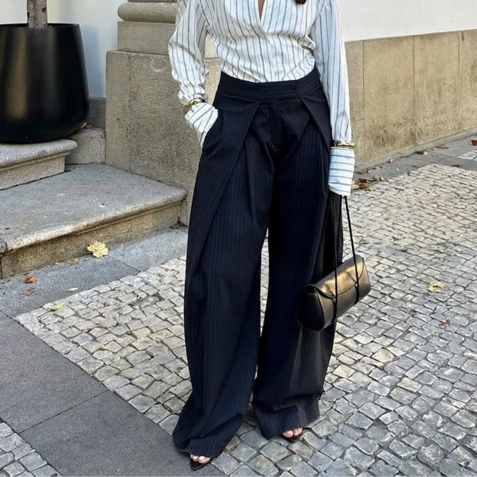 Sloane Pleated Wide-Leg Trousers