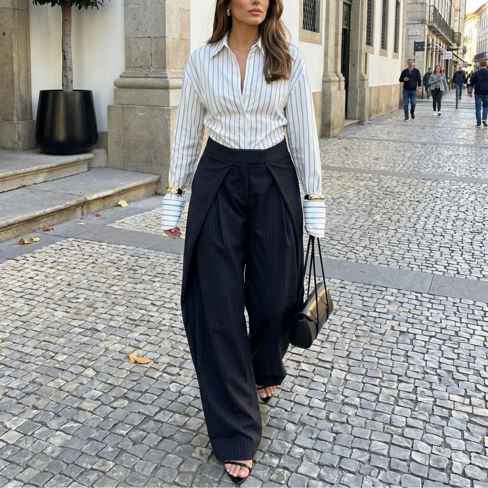 Sloane Pleated Wide-Leg Trousers