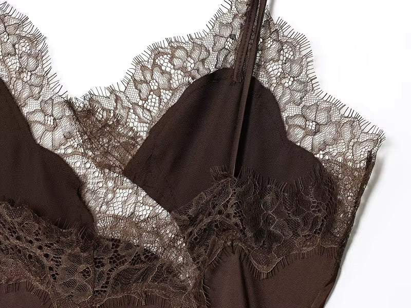 Celeste Lace Satin Mini Dress