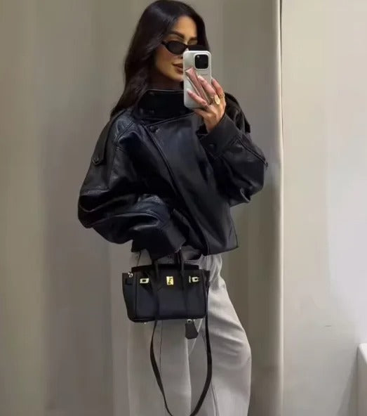 Kensington Pebbled Moto Jacket