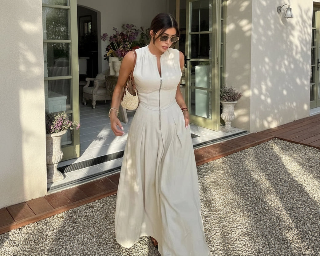 Aldwych Pleated Contour Midi Dress
