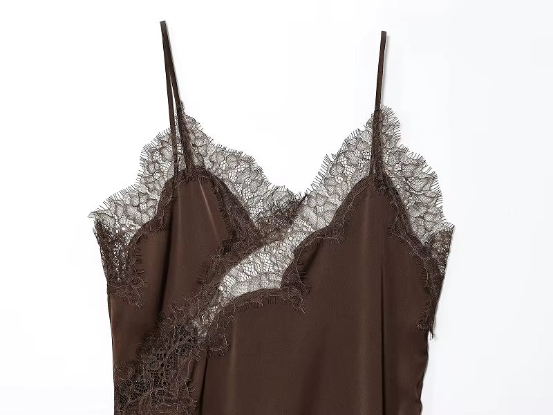 Celeste Lace Satin Mini Dress