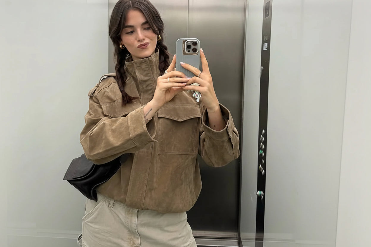 Ascot Suede Minimal Bomber