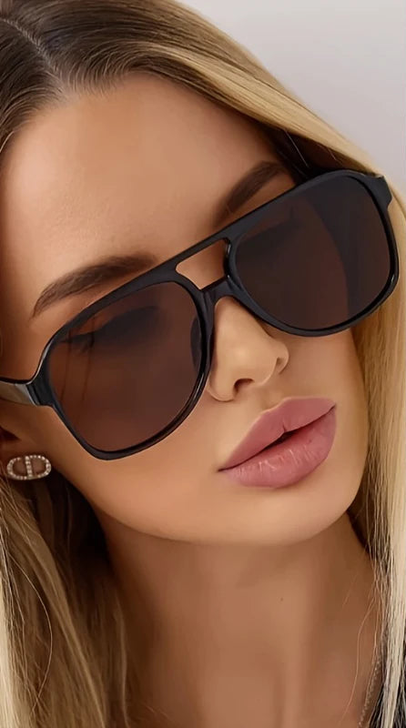 Protective Glasses Fashion Large Frame Square Women Sunglasses Colorful Lens Gradient Sun Glasses Outdoor Casual Eyewear UV400