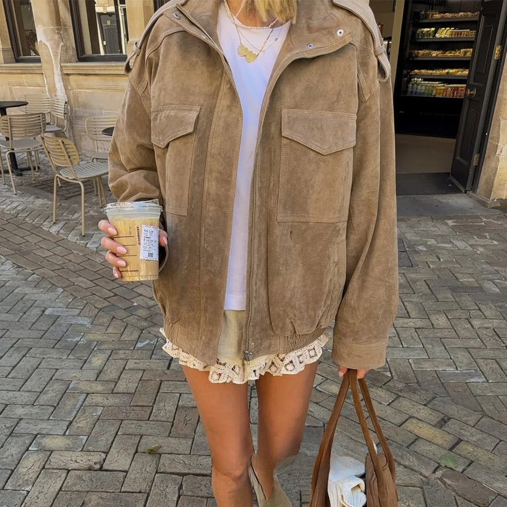 Ascot Suede Minimal Bomber