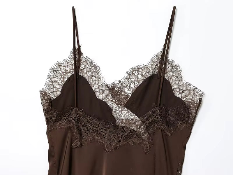Celeste Lace Satin Mini Dress
