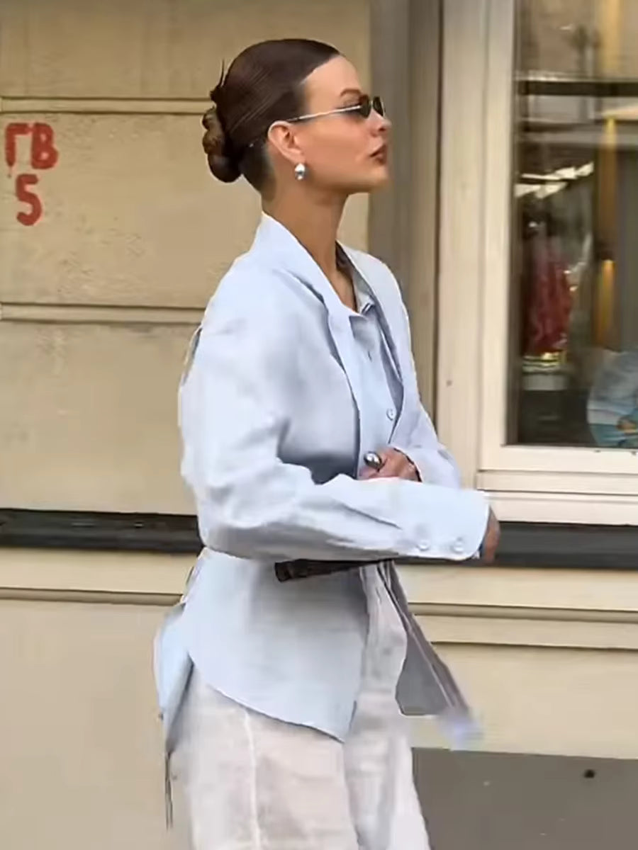 Belgravia Belted Cotton Blouse