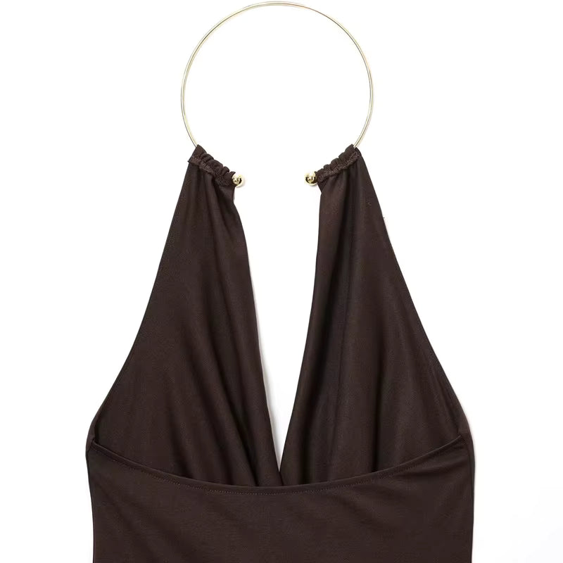 Bordeaux Sculpt Halterneck Corset Top