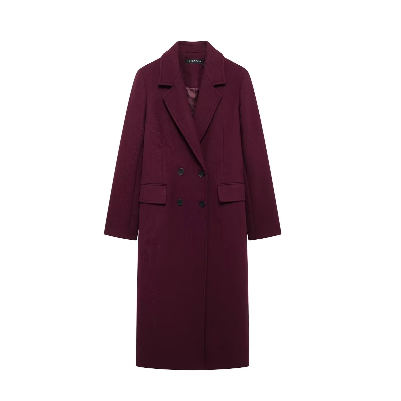 Burgundy Regency Longline Wool Coat