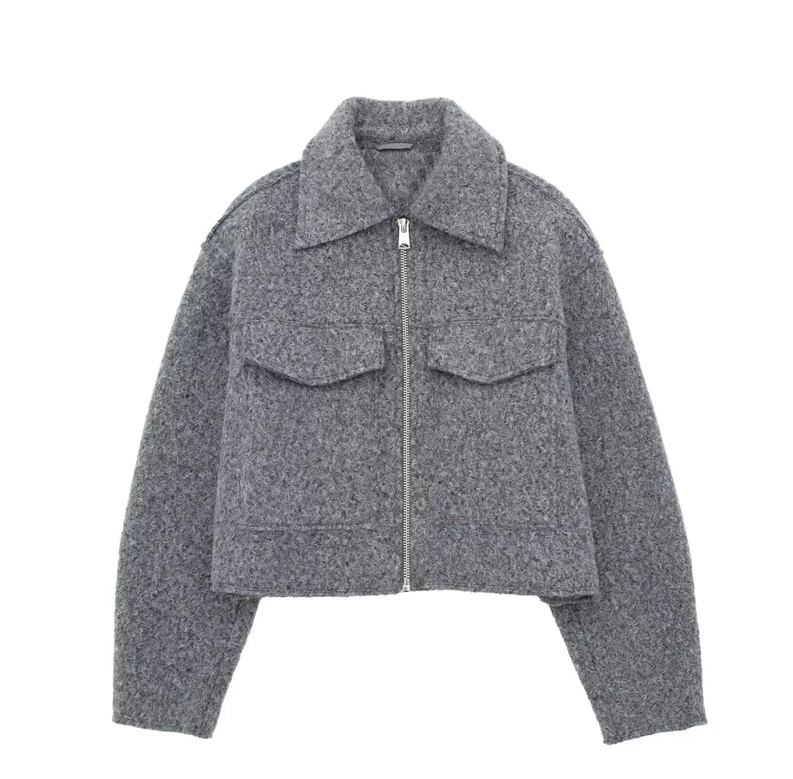 Heritage Wool-Cropped Fleece Jacket