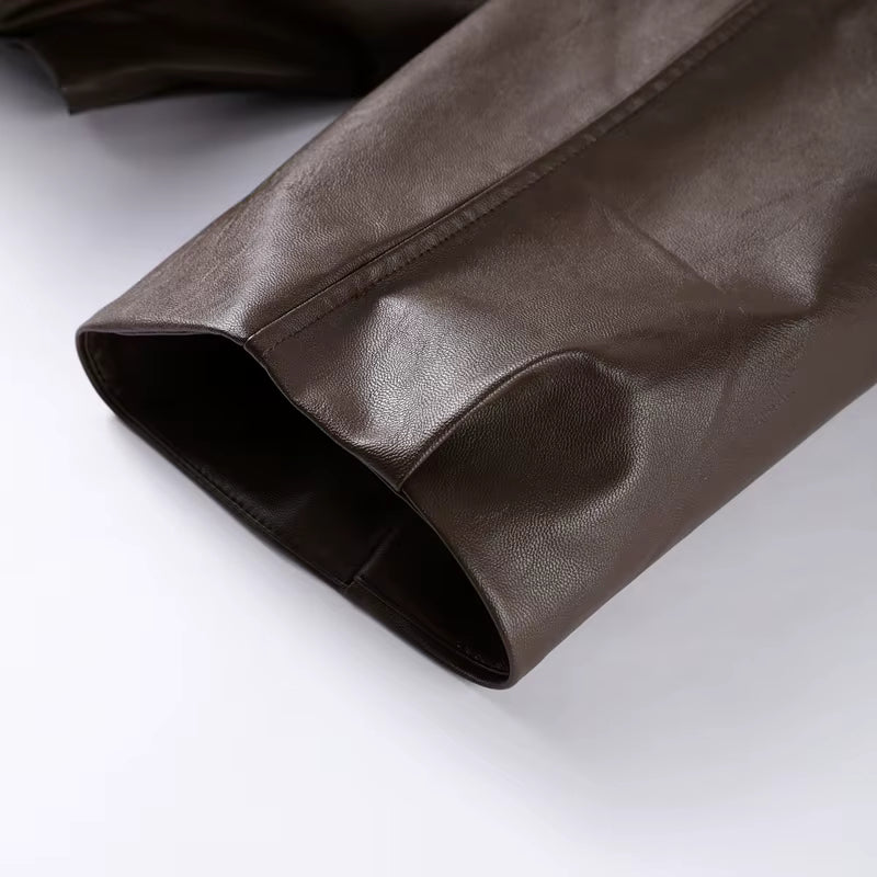 Mayfair Belted Leather Bomber