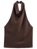 Monaco Silk-Drape Halterneck Top