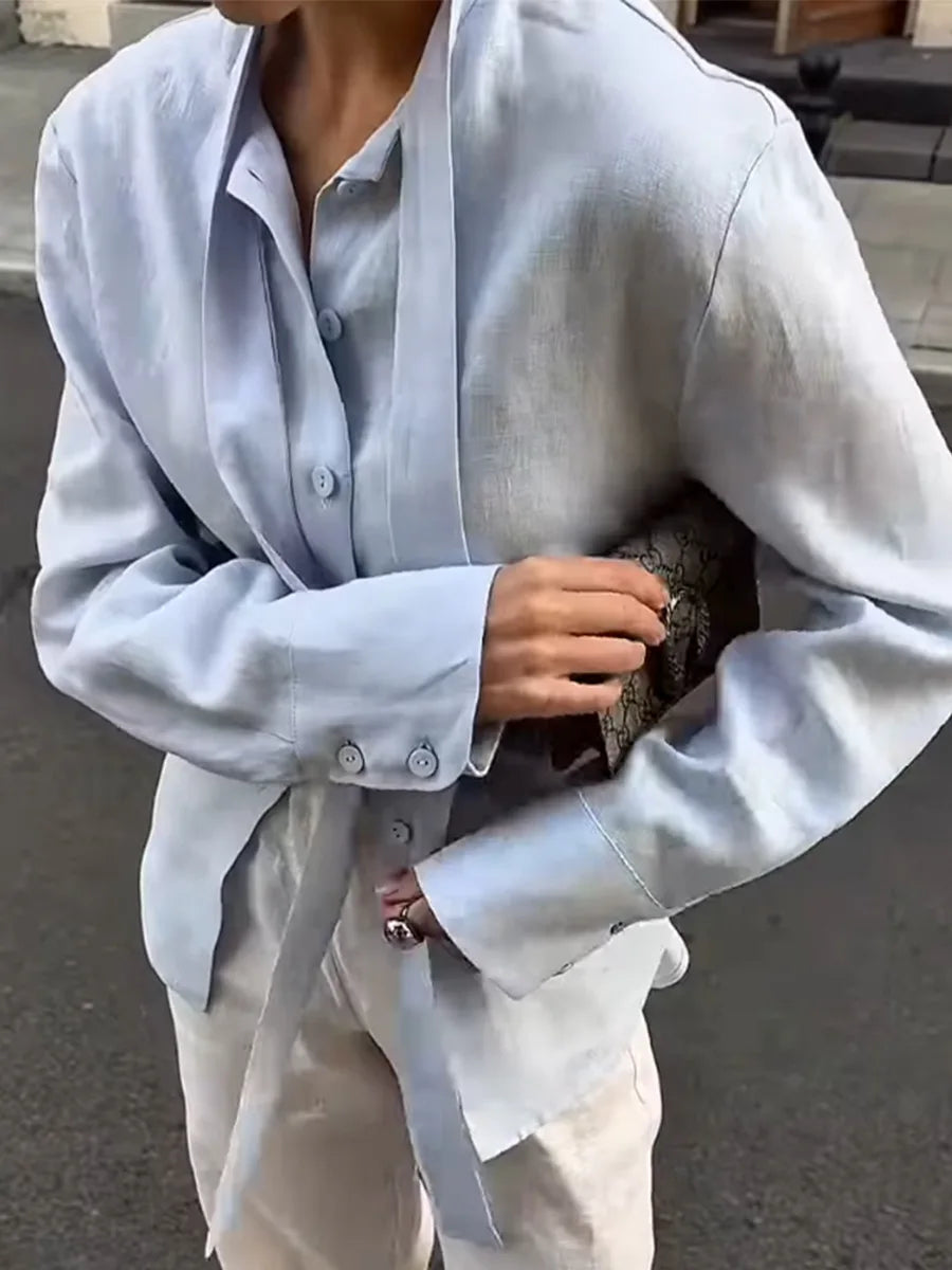 Belgravia Belted Cotton Blouse