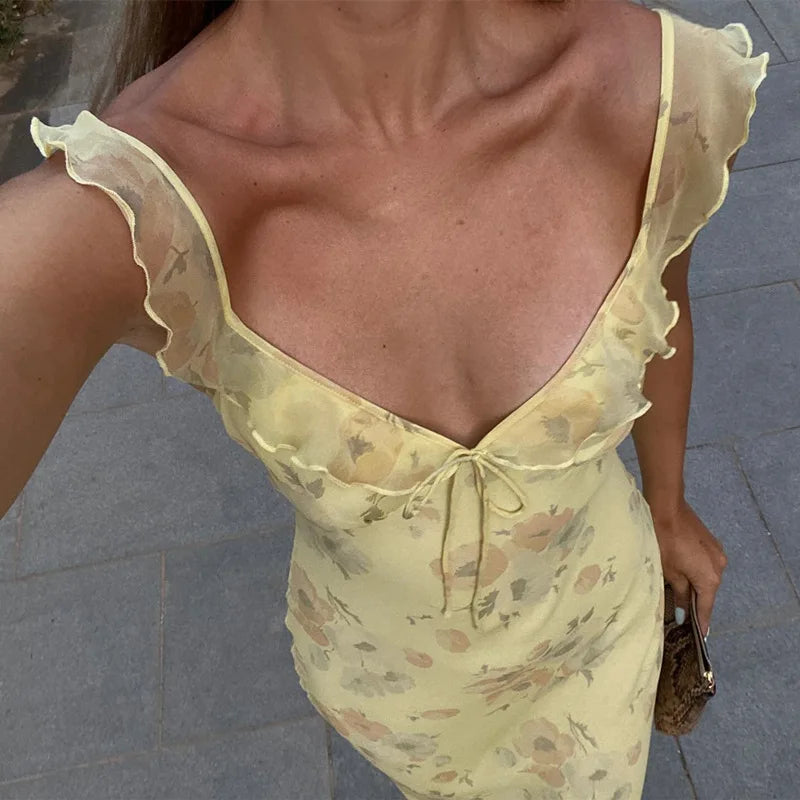 Capri Lumière Sheer Maxi Dress