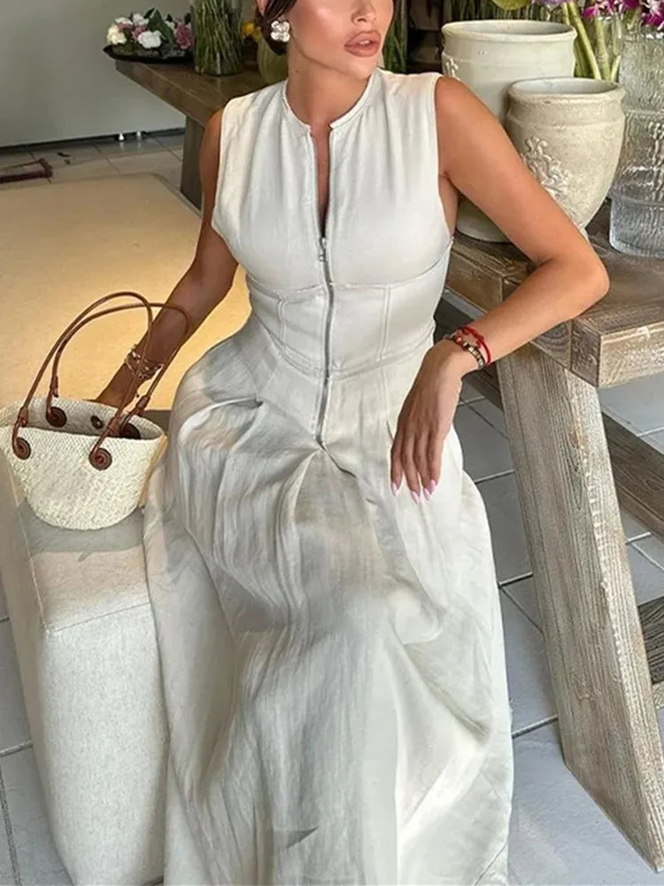 Aldwych Pleated Contour Midi Dress