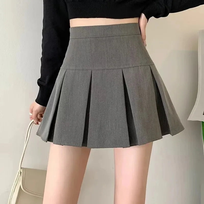 Classic High-Waist Pleated Mini Skirt