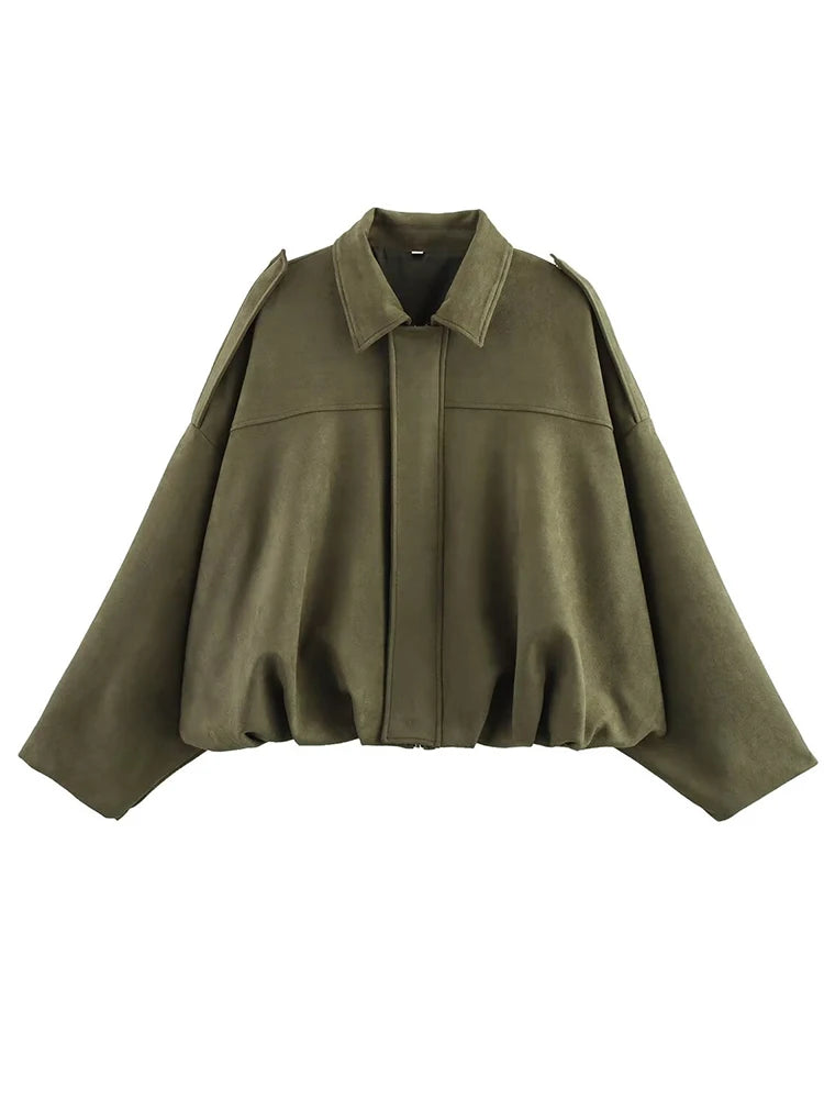 Olive Heritage Suede Bomber