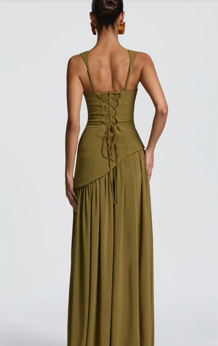 Monaco Scarf-Drape Maxi Dress