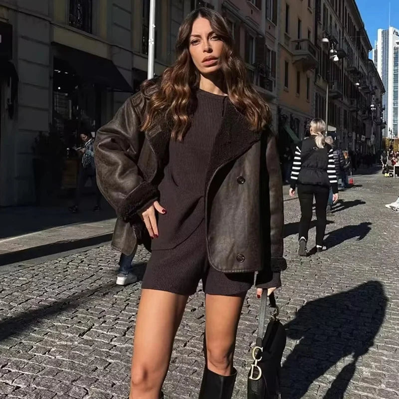 Soho Shearling Oversized Bomber
