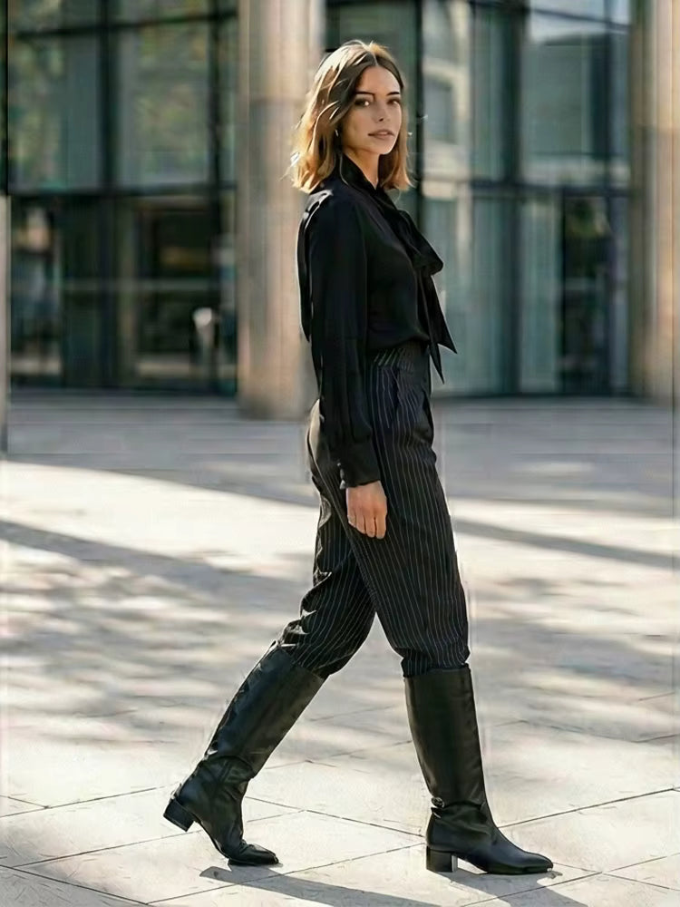 Aldwych Pleated Zip Wide-Leg Trousers
