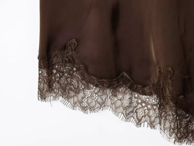 Celeste Lace Satin Mini Dress