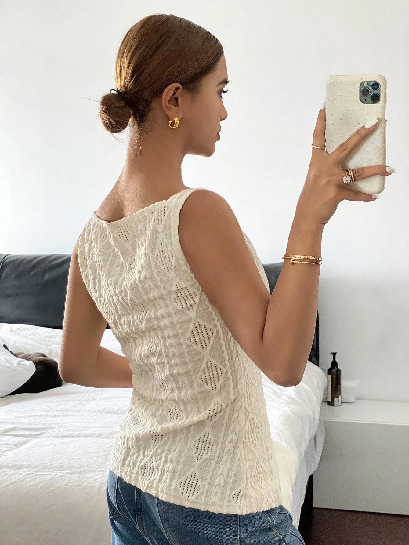 Milan Textured Sleeveless Shirt