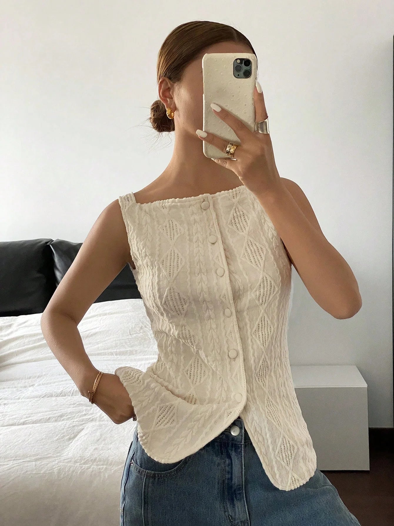 Milan Textured Sleeveless Shirt