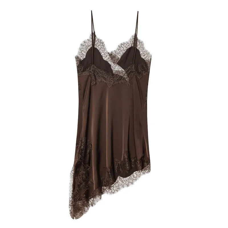 Celeste Lace Satin Mini Dress